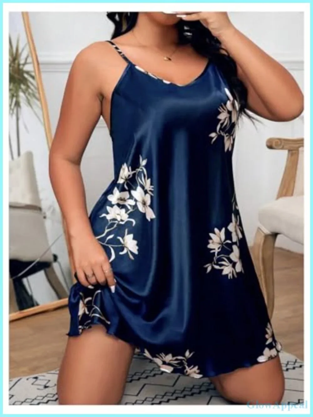 Plus Size Sleeveless Nightgown Soft Stretch Polyester Sleep Dress Lounge